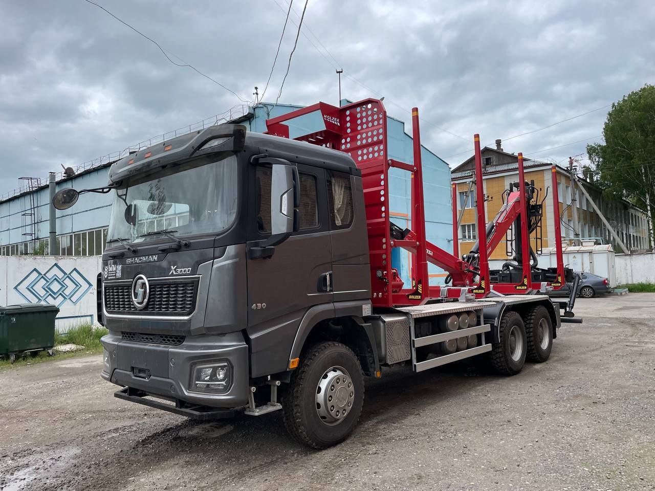Сортиментовоз SHACMAN x3000 с КМУ Велмаш ВМ10-97